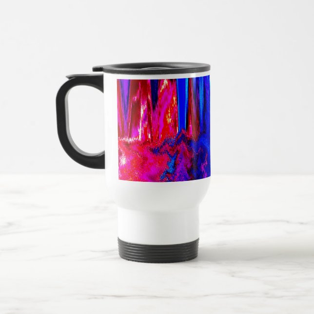 Caneca Térmica Vermelho e Azul com falha derretida (Esquerda)