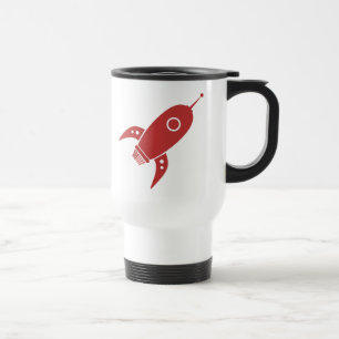 Caneca Térmica Vermelho gordo do navio de Rocket retro