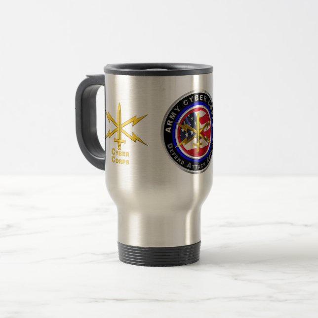 Caneca Térmica Veterano do Corpo Cibernético do Exército (Frente Esquerda)