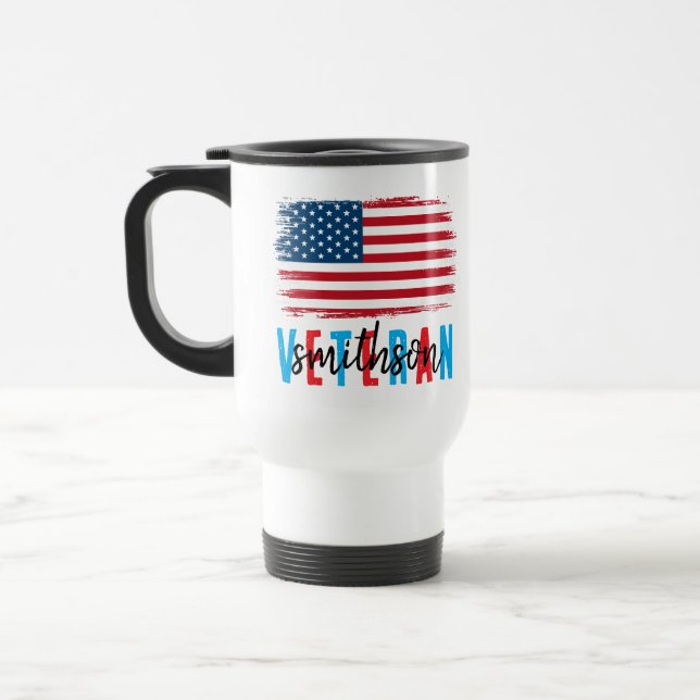 Caneca Térmica Veteranos Mug | Taça Patriótica de Café para Milit (Esquerda)