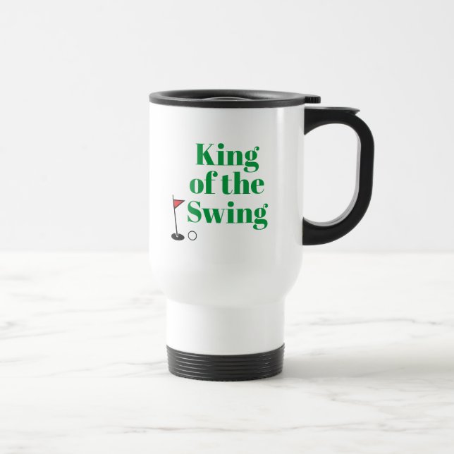 Caneca Térmica Viagem ao trabalho "Rei do Swing" personalizado (Direita)
