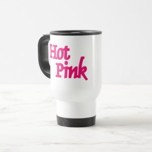 Caneca Térmica Viagem branca, cor-de-rosa quente