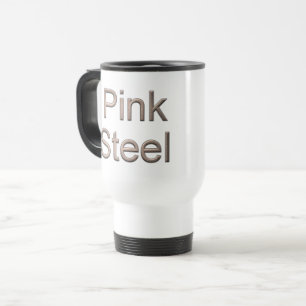 Caneca Térmica Viagem branco de aço rosa