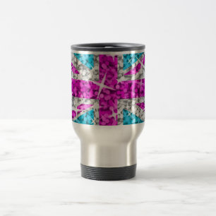 Caneca Térmica Viagem cor-de-rosa BRITÂNICO do Glitz/caneca da