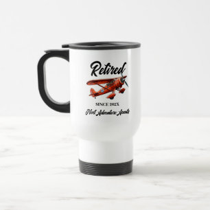Caneca Térmica Viagem de aposentadoria - Vintage de avião vermelh