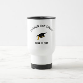 Caneca Térmica Viagem de texto simples de graduação