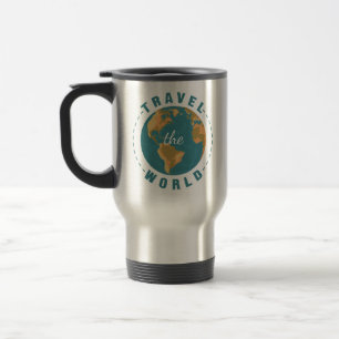 Caneca Térmica Viagem do mundo do planeta Terra Vacinação Mapa Vi