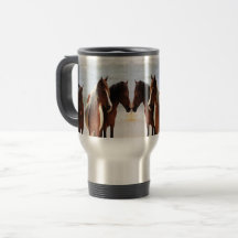 Viagem dos cavalos da praia/caneca da viagem ao