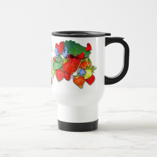 Caneca Térmica Viagem FLORAL do ~ da MORANGO/caneca da viagem ao