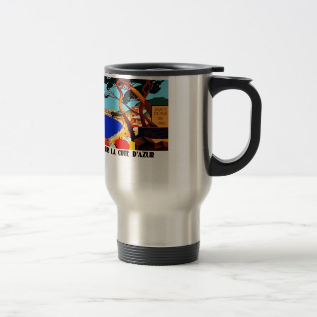 Caneca Térmica Viagem francês Vintage Cote D'Azur (Direita)