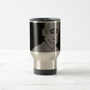 Caneca Térmica Viagem/Viagem ao trabalho de desenho de homem pret