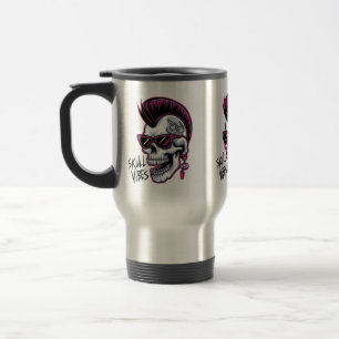Caneca Térmica Víblias do crânio. Legal crânio com óculos de sol