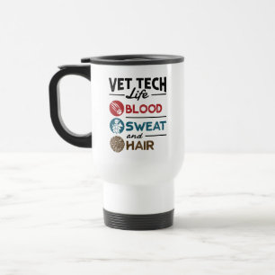 Caneca Térmica Vida de Técnico Veterinário Sangue Suor e Cabelo