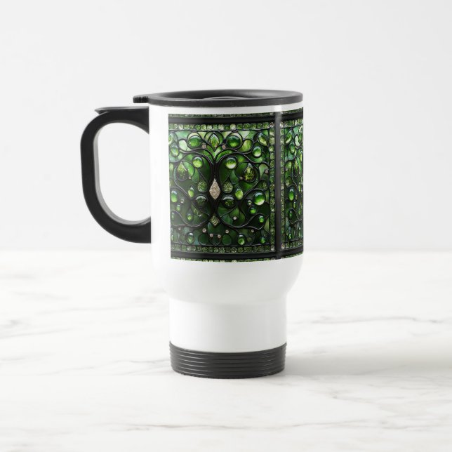 Caneca Térmica Vidro Verde Elegante, Olho De Lama (Esquerda)