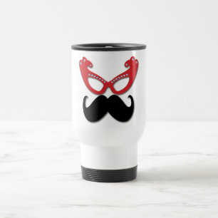 Caneca Térmica vidros bling vermelhos com bigode