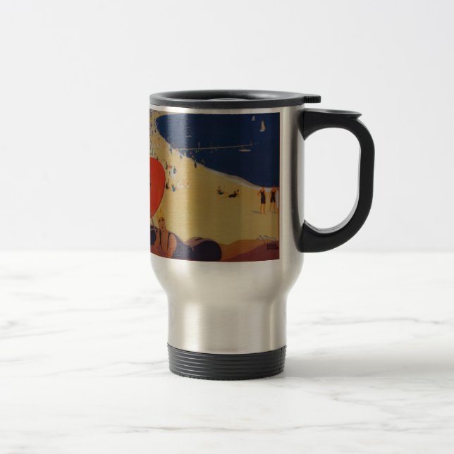 Caneca Térmica Vintage Anúncio de Viagem francês (Direita)