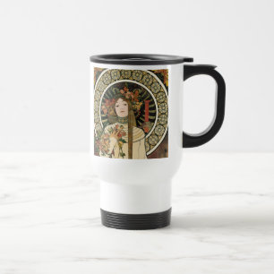 Caneca Térmica Vintage Art Nouveau Mucha Trappestine Poster