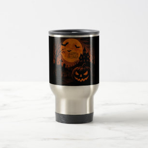 Caneca Térmica Vintage, clássico abóbora do Feliz Dia das Bruxas