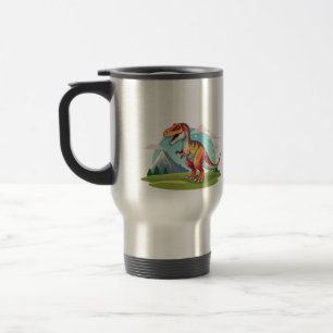 Caneca Térmica Vintage em forma de boneca Dinossauro T Rex com Mo