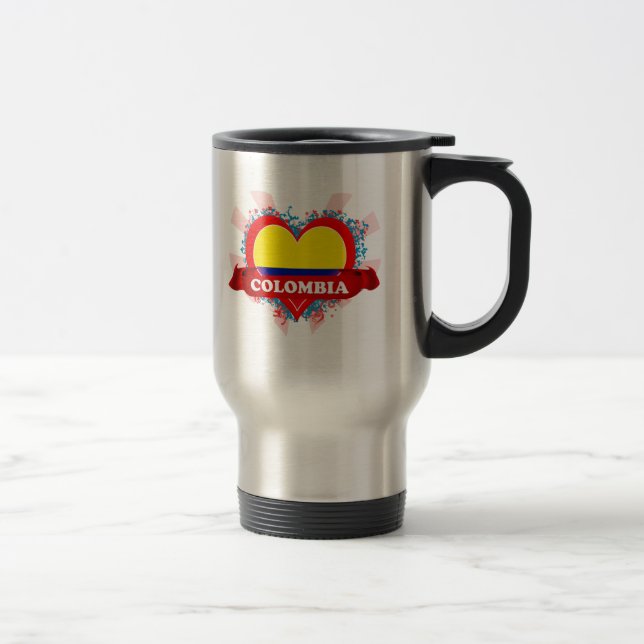 Caneca Térmica Vintage eu amo Colômbia (Direita)