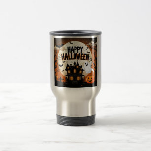 Caneca Térmica Vintage feliz arte de Halloween