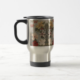 Caneca Térmica Vintage Hibiscus Flowers Floral Vermelho Rosa Amar