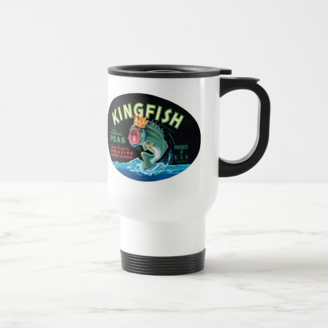 Caneca Térmica Vintage Kingfish Peas Label - Mug (Direita)