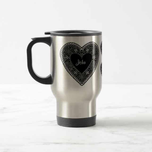 Caneca Térmica Vintage Lace Heart (Esquerda)