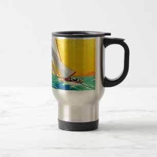 Caneca Térmica Vintage Sail Boats Viagem francês