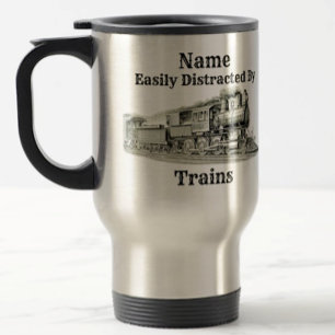 Caneca Térmica Vintage Steam Train Facilmente Distraído Por, Adi