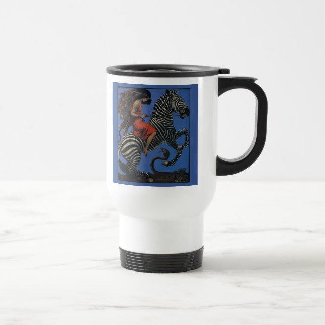 Caneca Térmica Vintage Zebra Art Nouveau Mulher (Direita)
