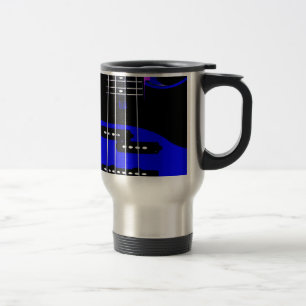 Caneca Térmica Violão Artístico Azul e Preto