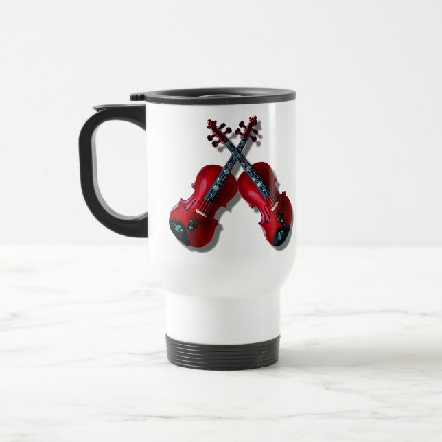 CANECA TÉRMICA VIOLINS-MUG VERMELHO CRUZADO (Esquerda)