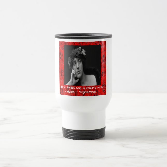 Caneca Térmica Virginia Woolf & Citação de Amor (Centro)