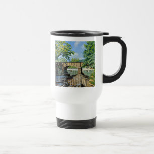 Caneca Térmica Visão Cênnica da Pesca em Fluxo de Trutas do Mis