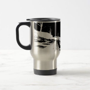 Caneca Térmica Vista do solo de trilhos de trem - negativo