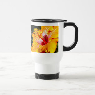 Caneca Térmica Vista lateral do Hibiscus Laranja