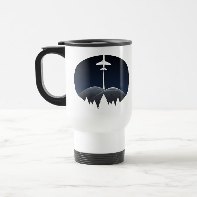 Caneca Térmica vista natural noturna com voo passageiro  (Esquerda)