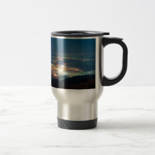 Caneca Térmica Vista Noturna Aso Mar Noturno De Nuvens Japão Kuma