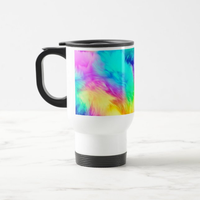Caneca Térmica Vivid Rainbow Fluffy Fur Texture-75201 (Esquerda)