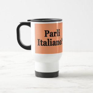 Caneca Térmica Você fala italiano? em italiano. Sinalizador bf