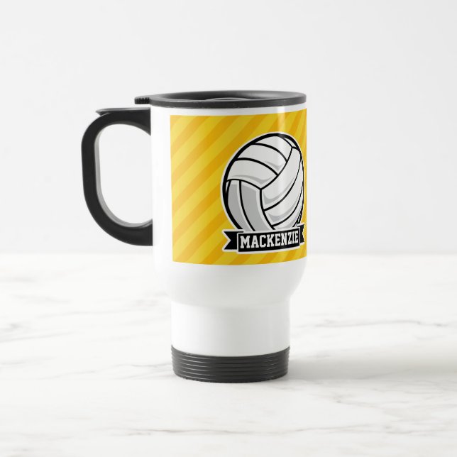 Caneca Térmica Voleibol em tiras amarelas (Esquerda)