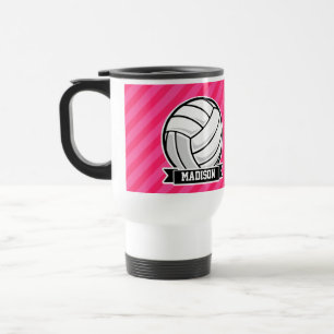 Caneca Térmica Voleibol em tiras Rosa Neon