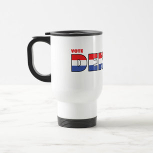 Caneca Térmica Voto Dekker 2010 eleições branco e azul vermelho