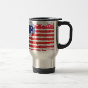 Caneca Térmica watercolor grunge American Flag