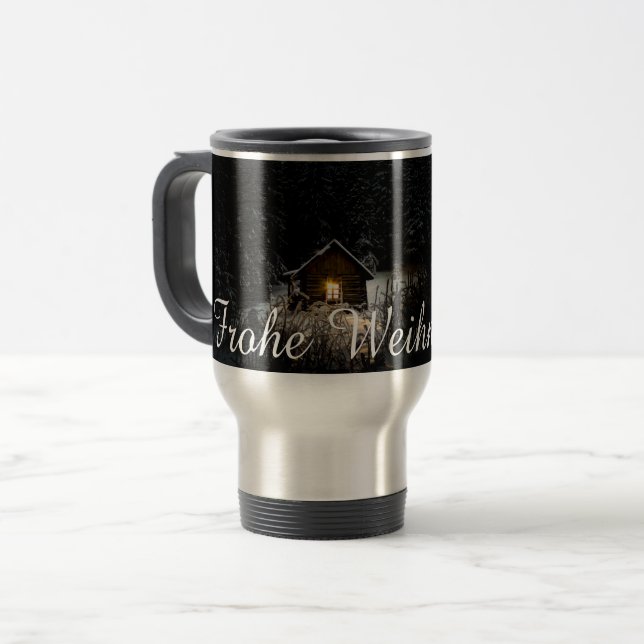Caneca Térmica Weihnachtsgrüße mit Hexenhaus (Frente Esquerda)