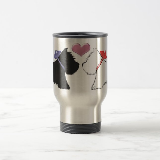 Caneca Térmica Westie bonito persegue a arte (Centro)