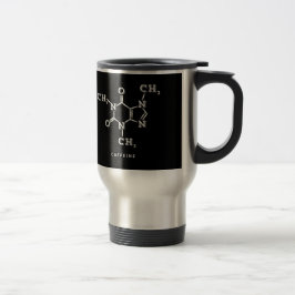 Caneca Térmica White on Black Caffeine Molecule Graphic