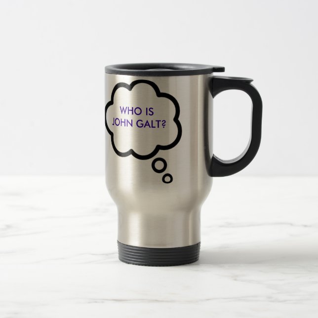 Caneca Térmica WHO É JOHN GALT? Nuvem do pensamento (Direita)