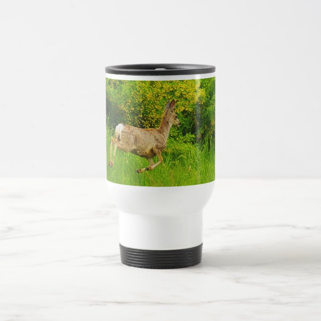 Caneca Térmica Wild Deer Bing in Grass Wildlife Art Mug (Centro)
